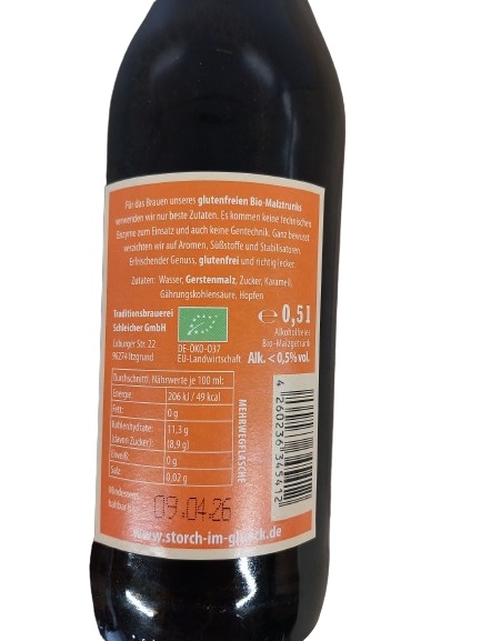 Glutenfreies Malzbier Storch im Glück